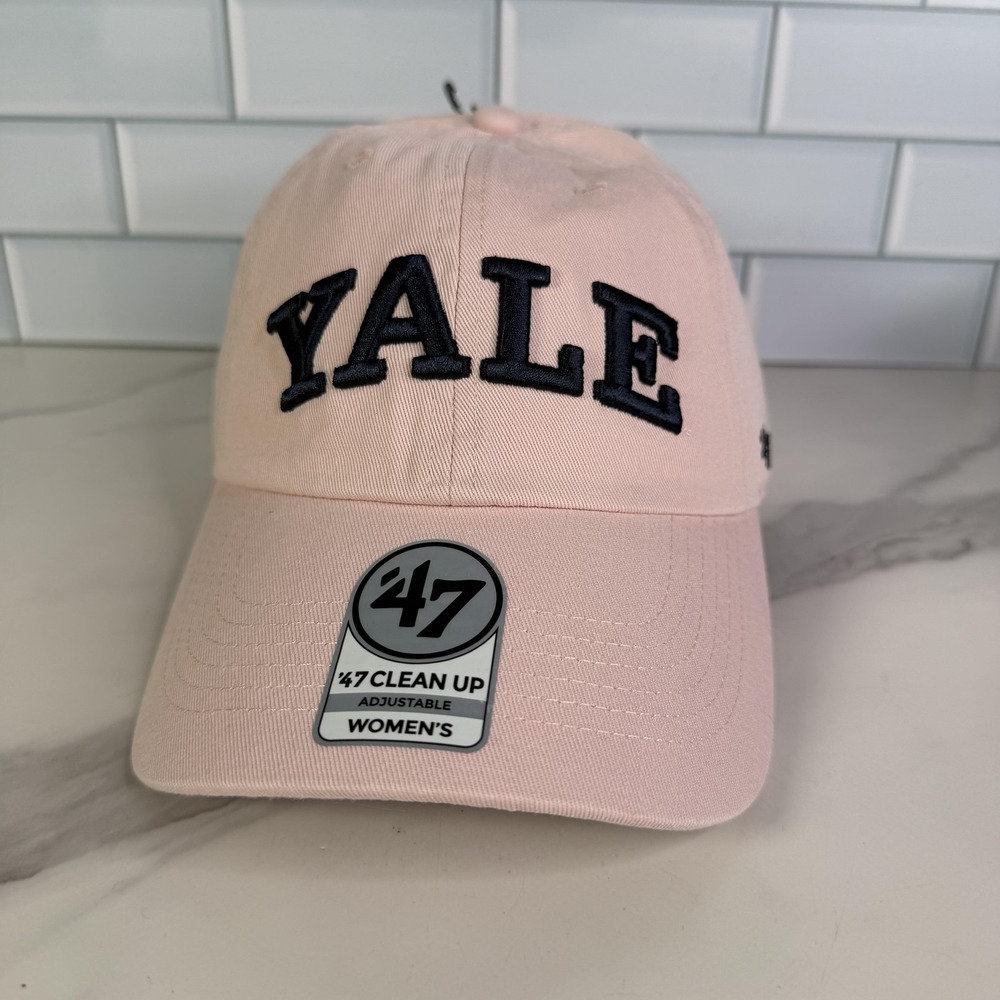 Yale Bulldogs Hat Cap Strap Back Womens Pink Navy NCAA Dad Hat 47 Clean Up